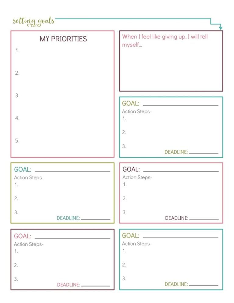 10 Free Printable Goal Setting Worksheets Parade