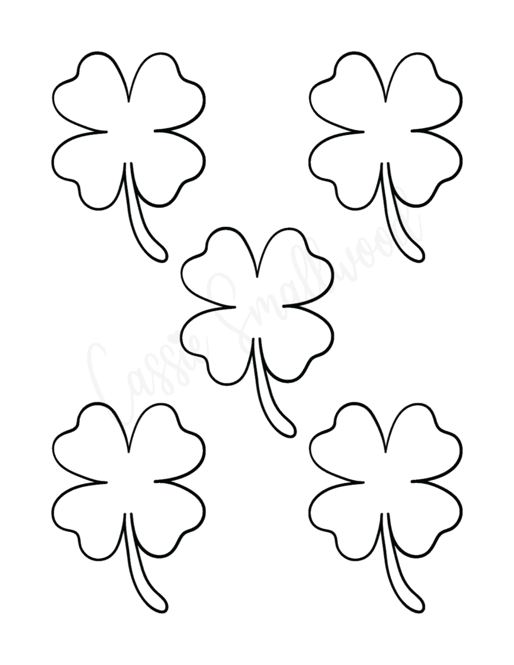 12 Cute Four Leaf Clover Printable Templates Cassie Smallwood