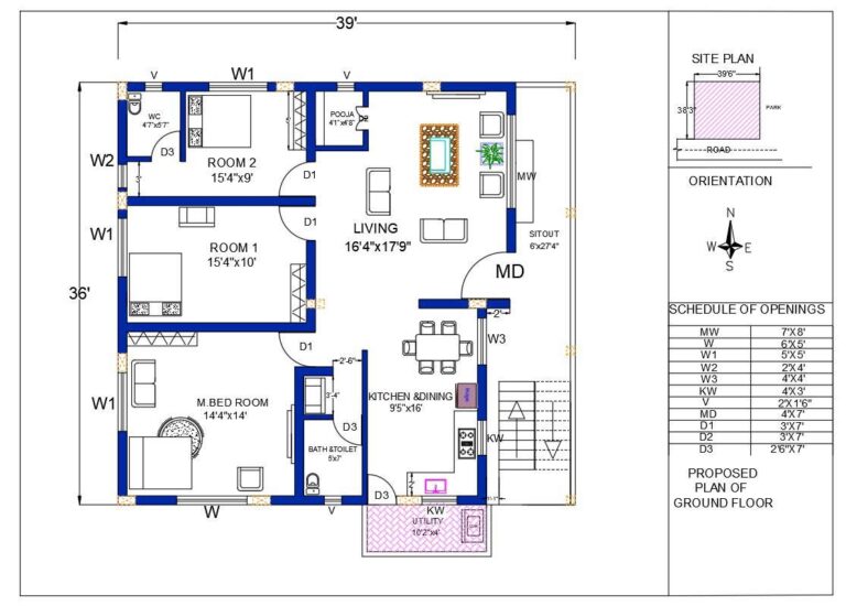 1400 SQFT House Plan AutoCAD Drawing Download Now cadbull