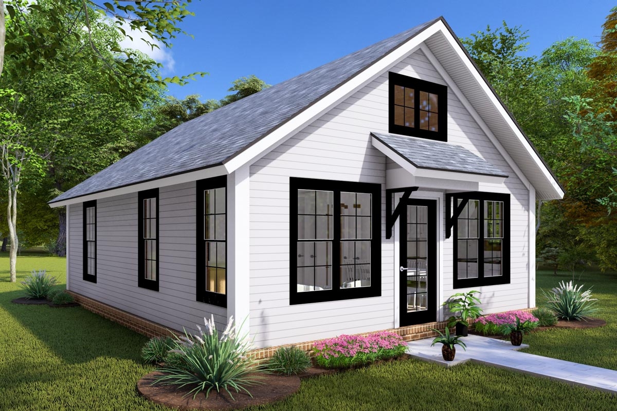 2 Bed House Plan With ADU Potential 628 Square Feet 52337WM 