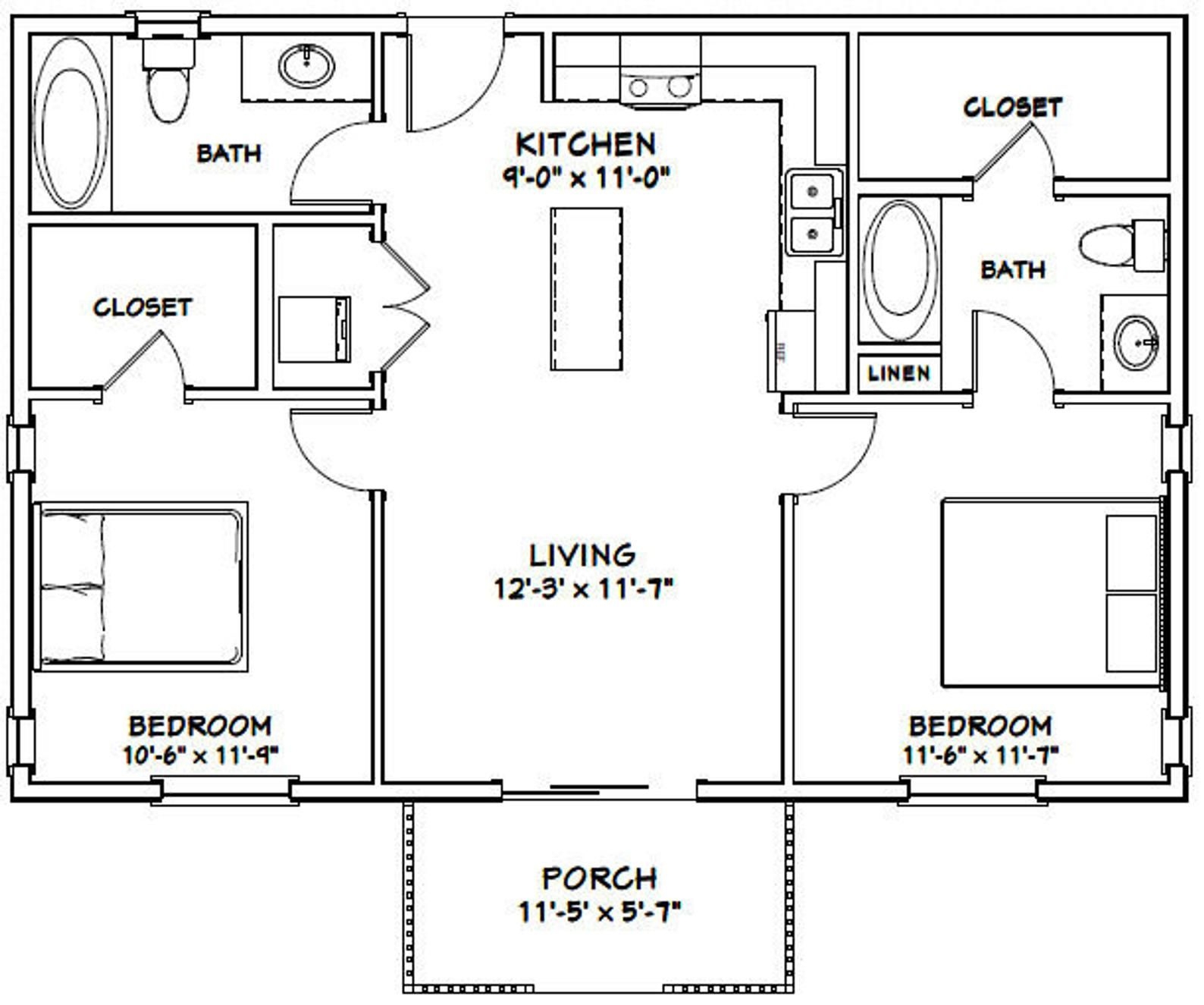 2 Bedroom 2 5 Bath Floor Plans Sduio Kol