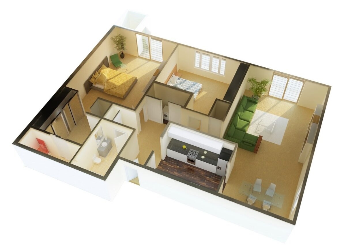 2 Bedroom Apartment House Plans