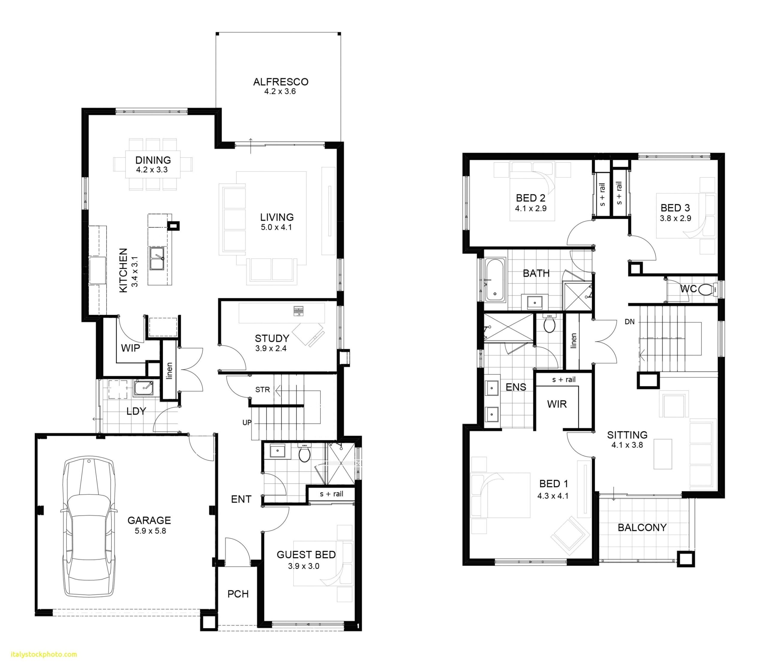 2 Story House Floor Plans With Measurements