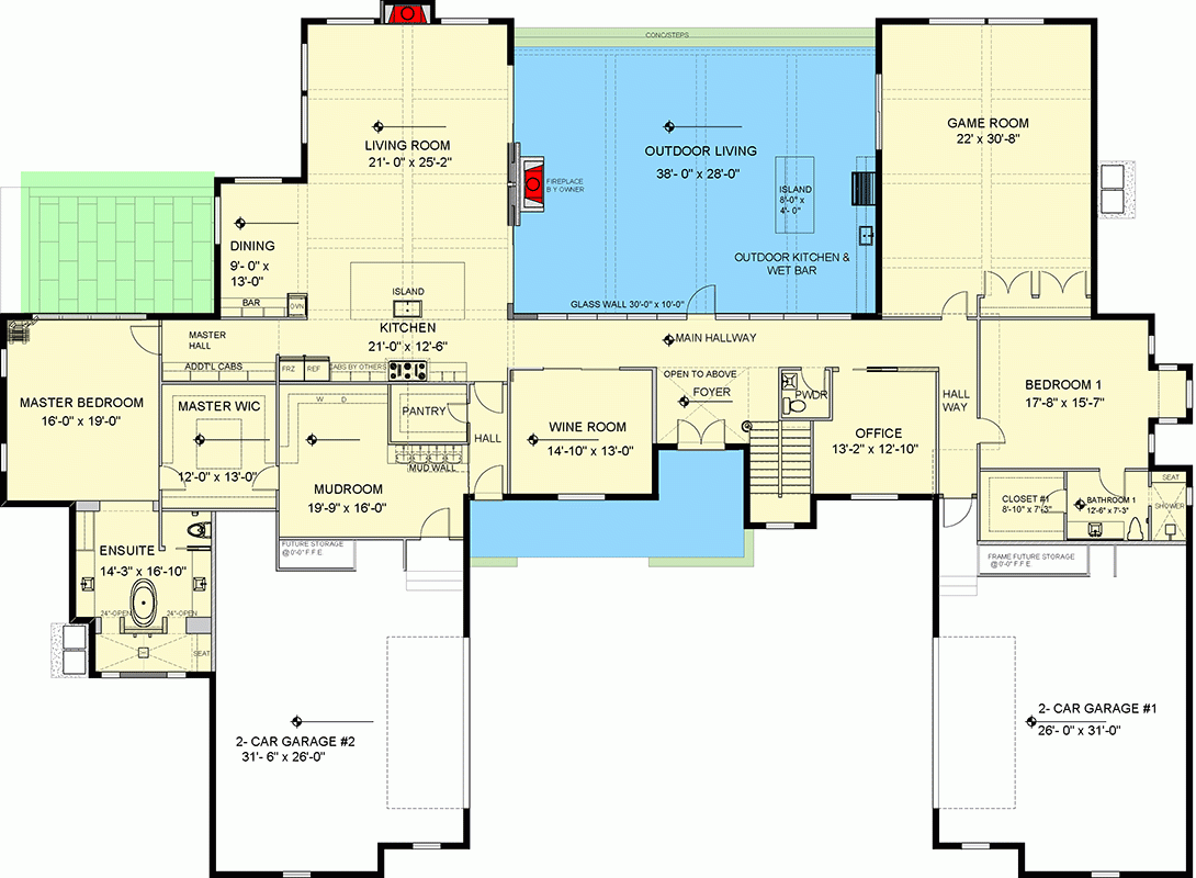 2 Story Modern Farmhouse Home Plan Over 5000 Square Feet With Large