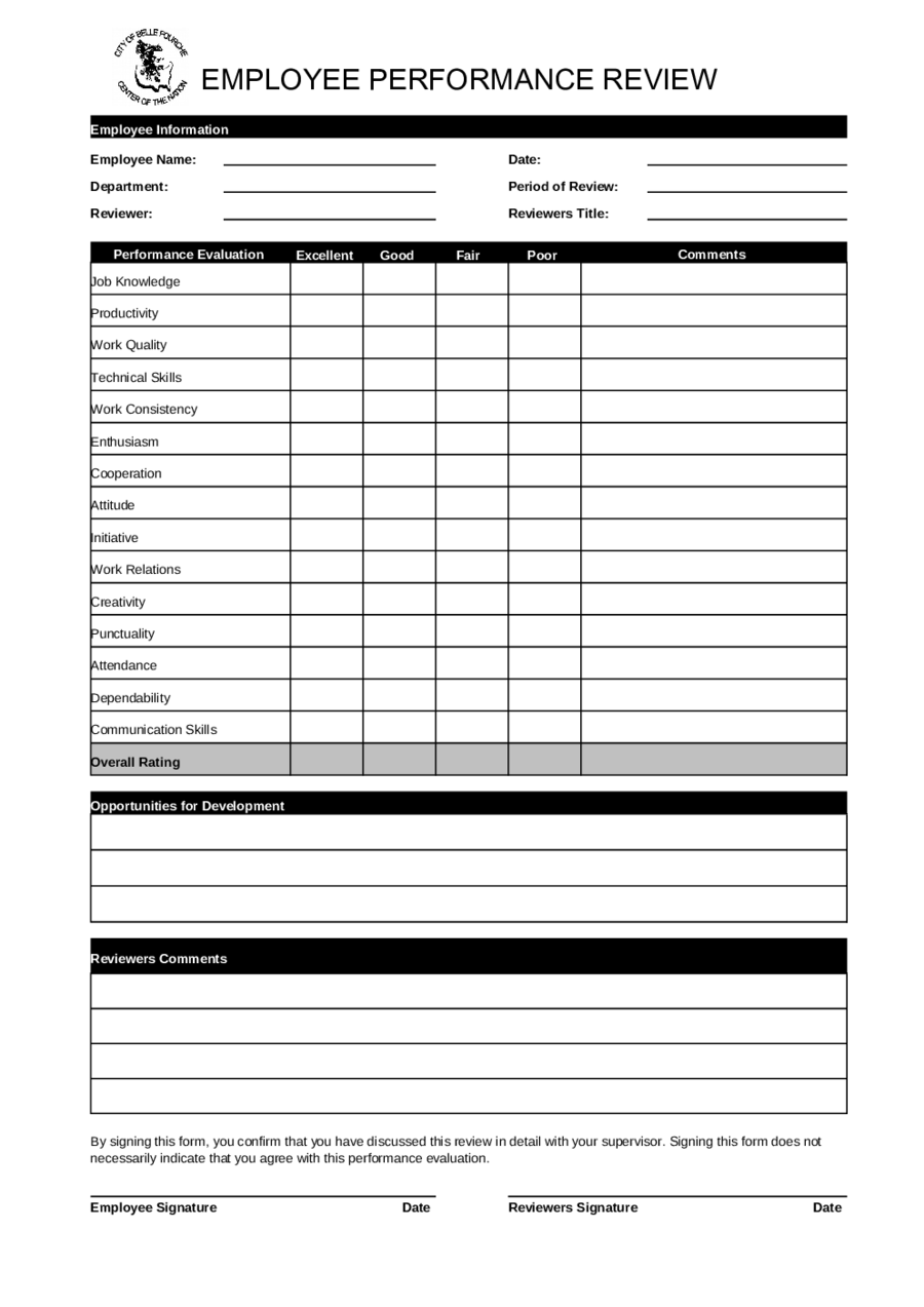 2025 Employee Evaluation Form Fillable Printable PDF Forms Handypdf