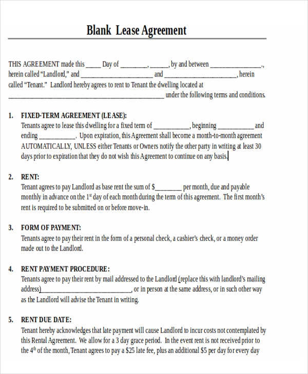 21 Printable Lease Agreement Templates Word PDF Pages 21 Printable Lease Agreement Templates Word PDF Pages