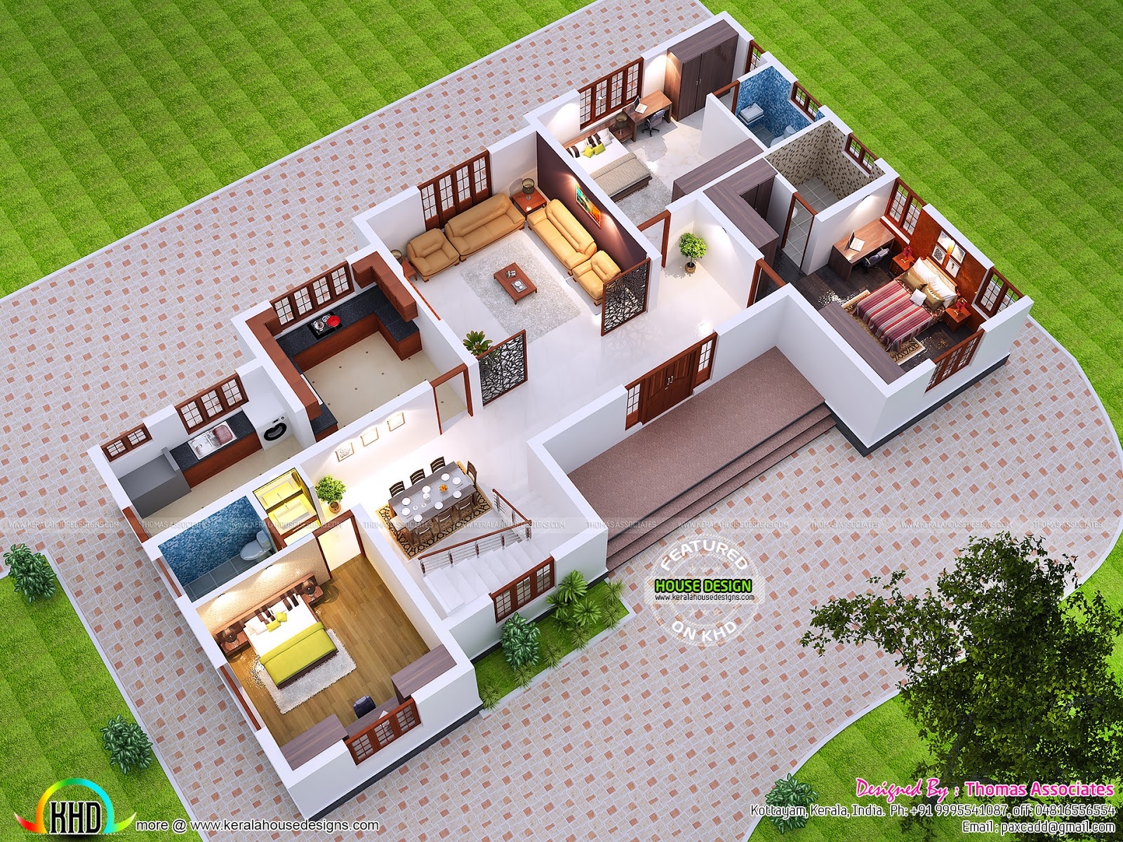 2200 Sq ft Feet Elevation And 3d Floor Plan Kerala Home Design And 