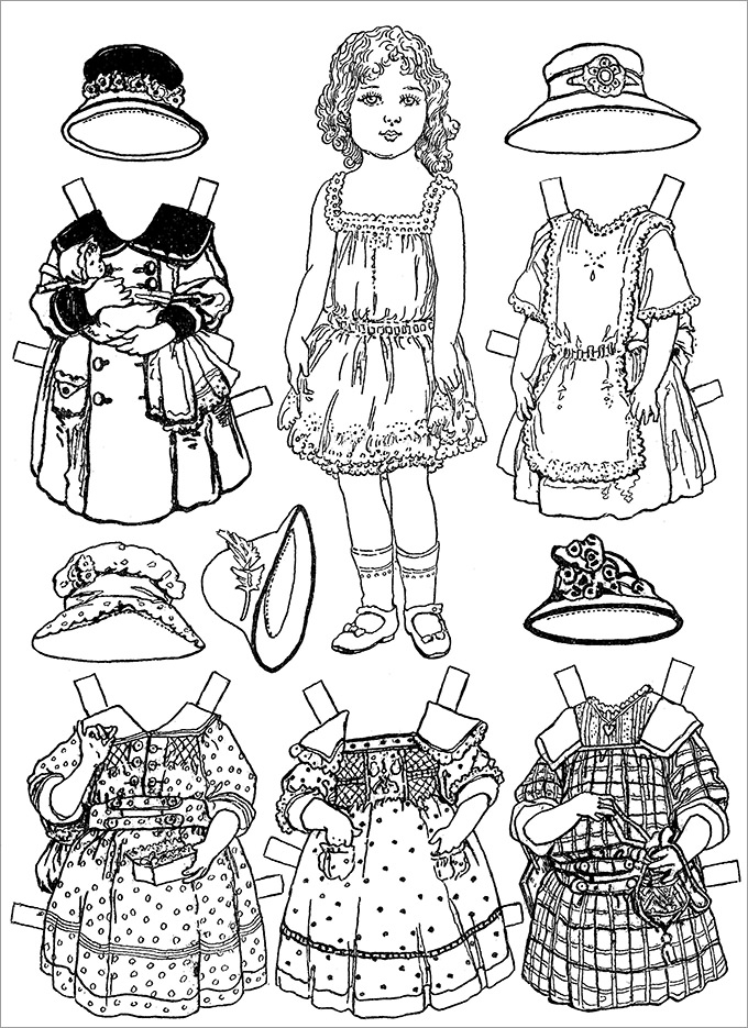 27 Paper Doll Templates Crafts Coloring Pages