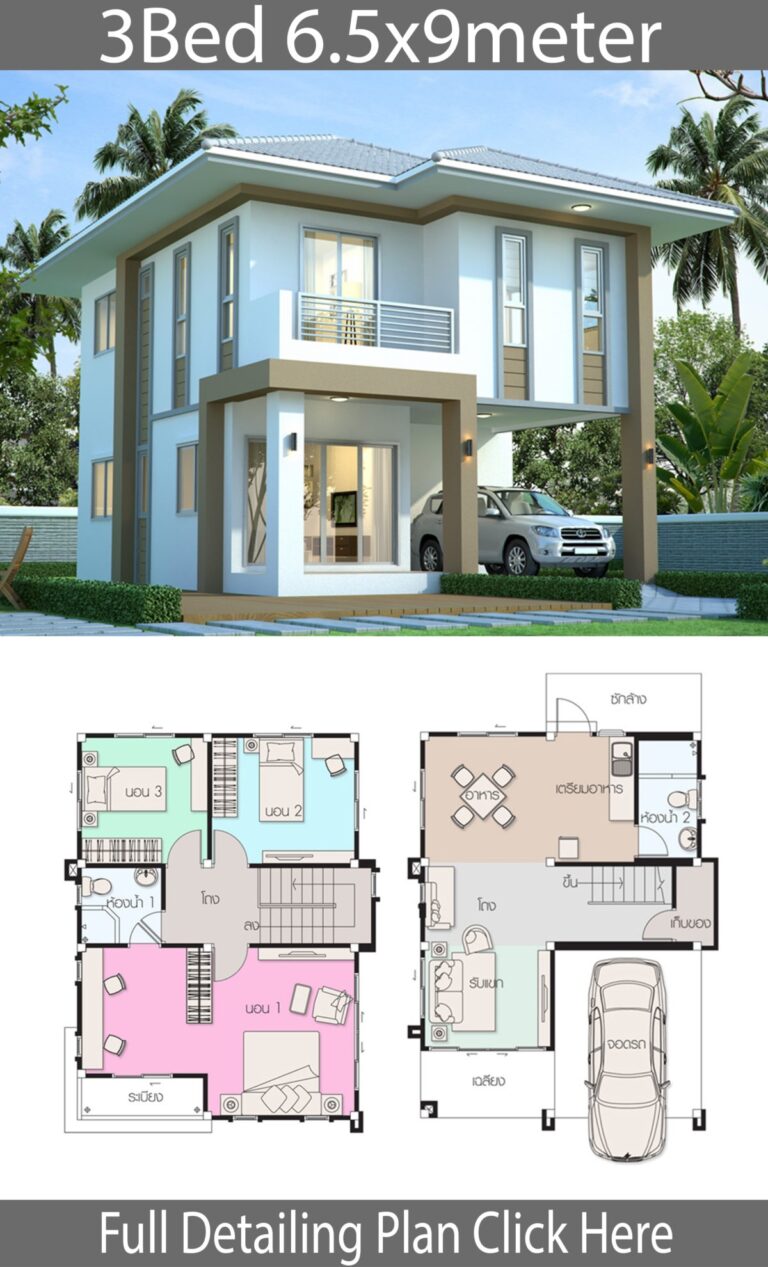 3 Bedroom Building Plan For Houses House Design Plan 6 5x9m With 3 