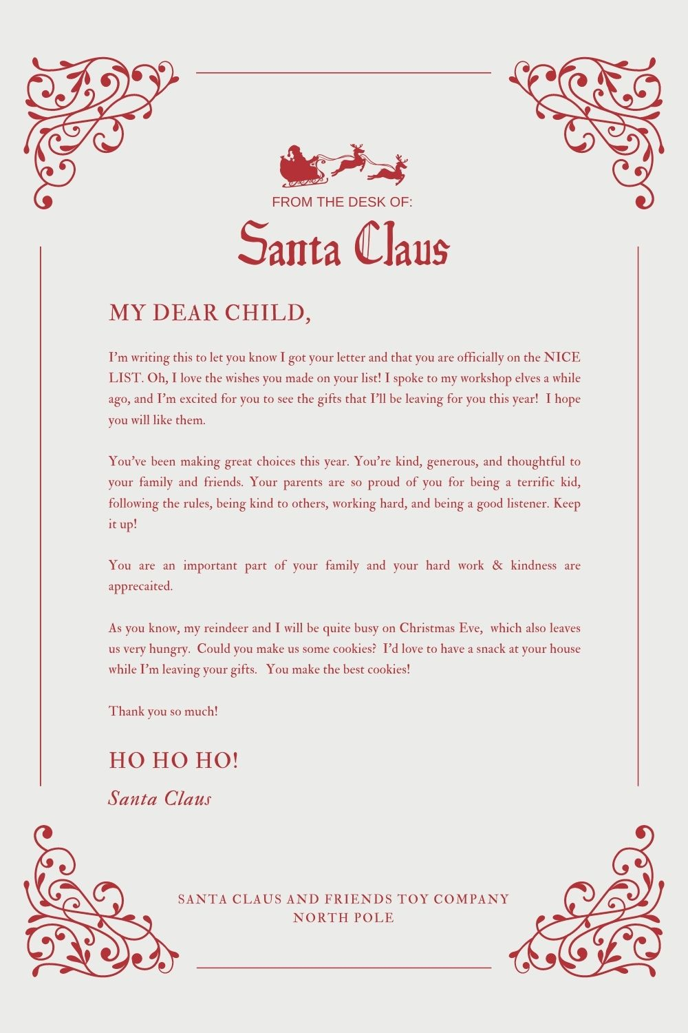 30 Free Santa Letter Templates To Print Use right Now Your 