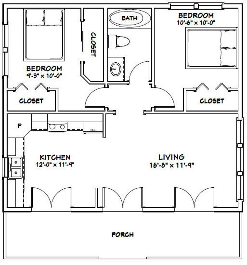 30x26 House 2 Bedroom 1 Bath 780 Sq Ft PDF Floor Plan Etsy In 2020 30x26 House 2 Bedroom 1 Bath 780 Sq Ft PDF Floor Plan Etsy In 2020