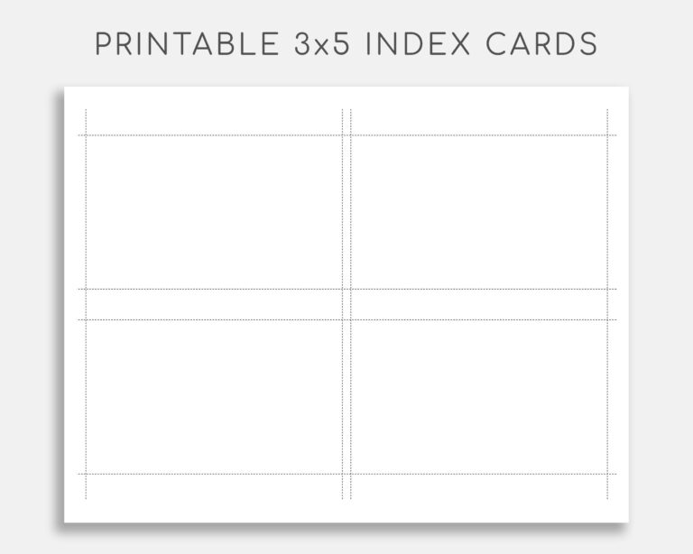 3X5 Printable Cards