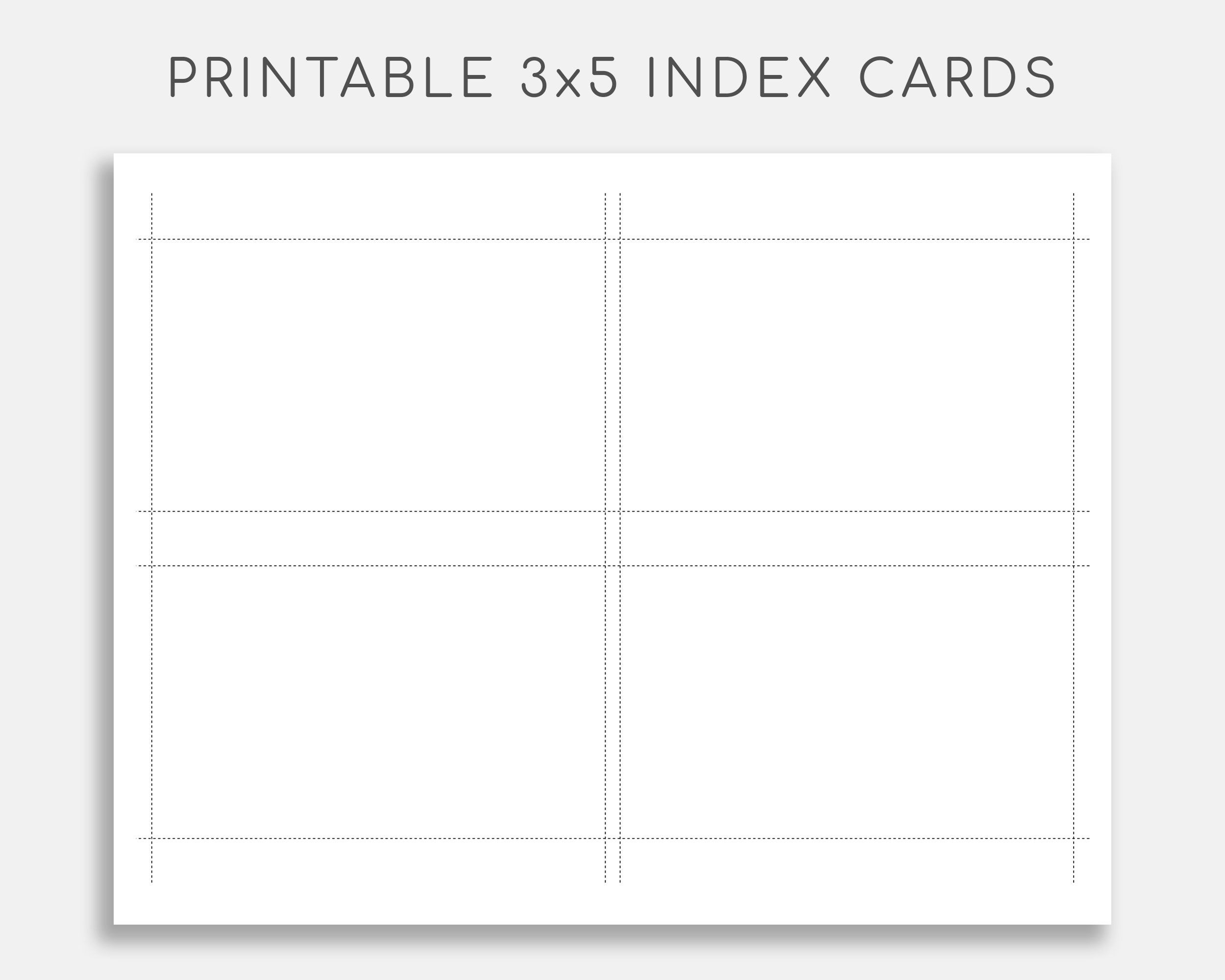3X5 Printable Cards