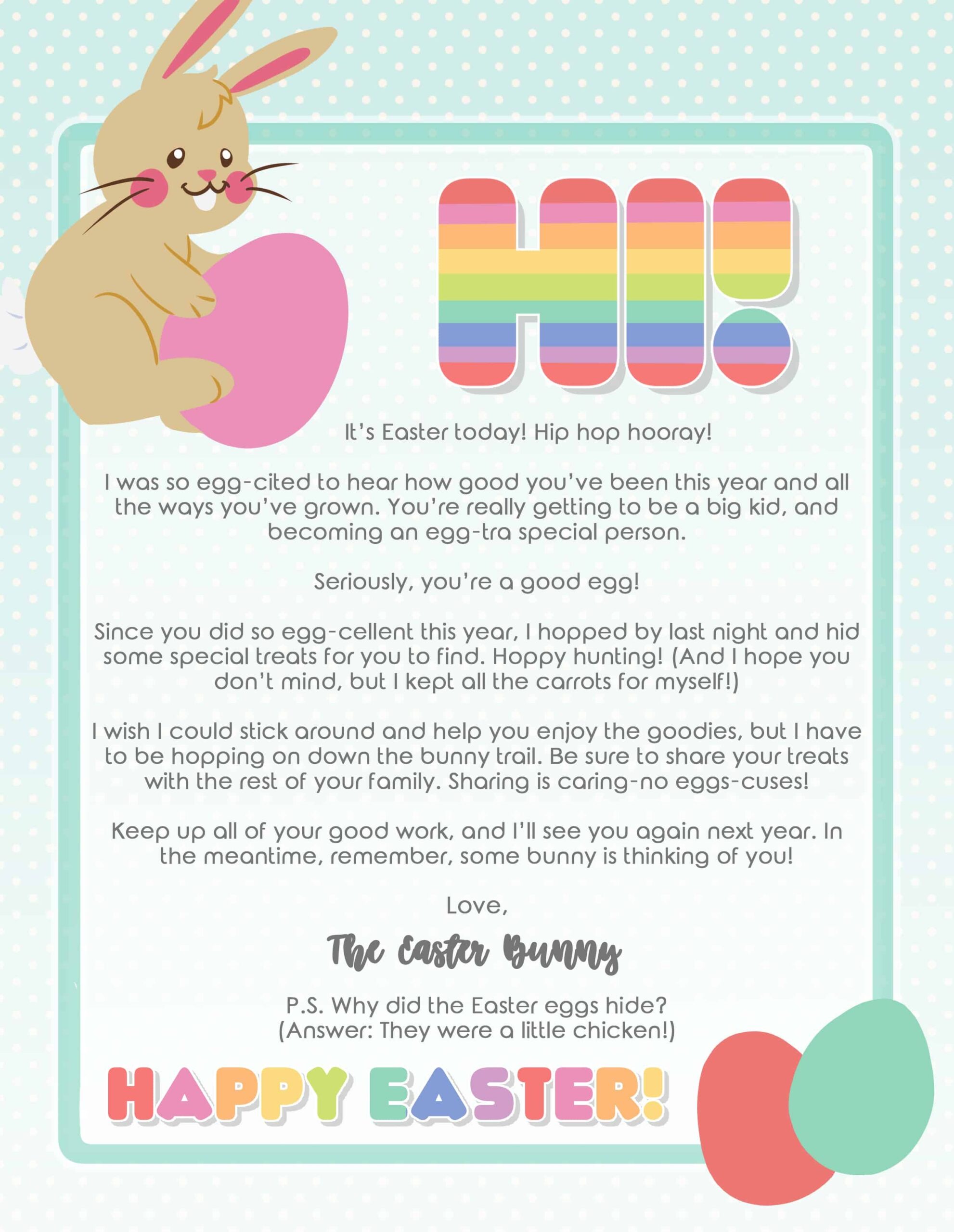 4 Free Printable Easter Bunny Letters