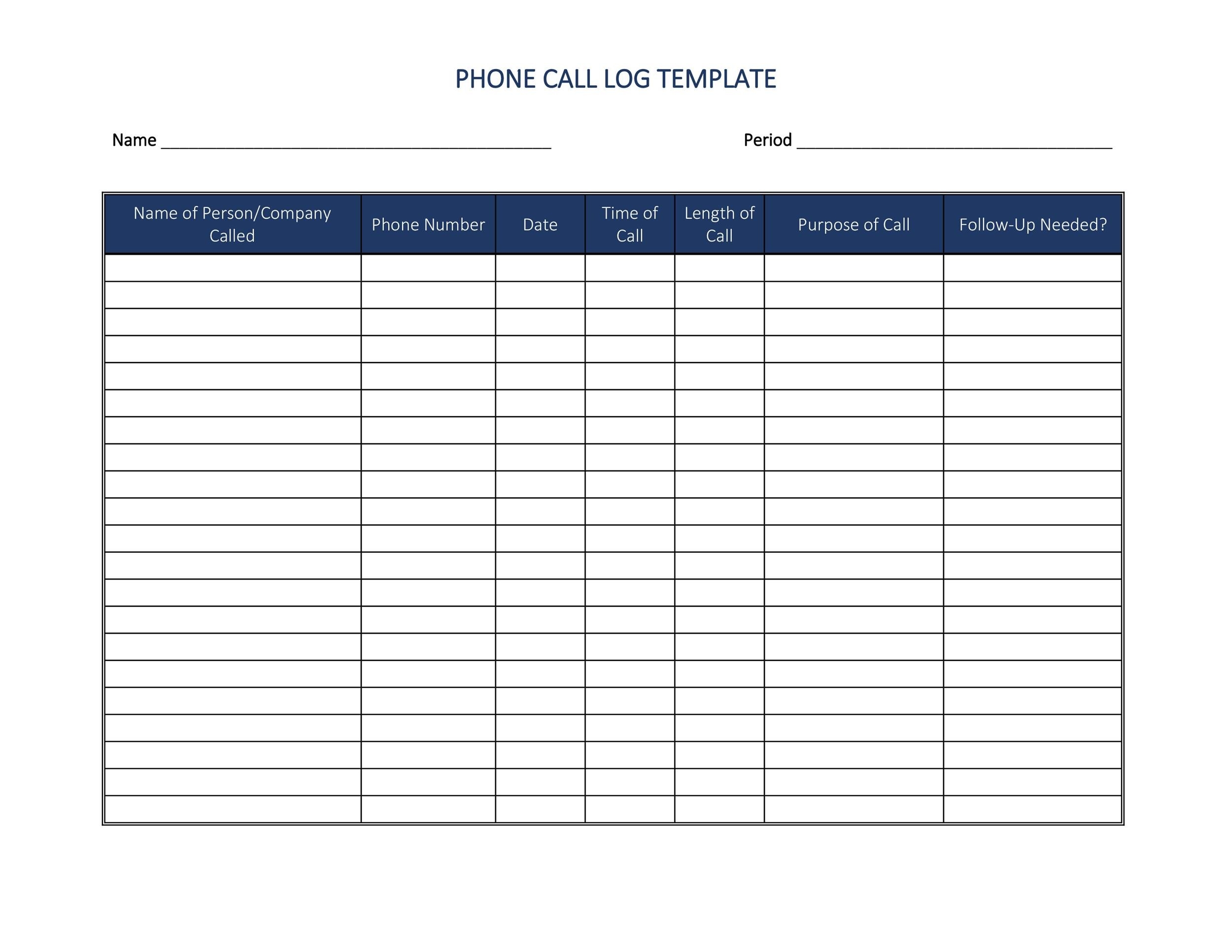 40 Printable Call Log Templates In Microsoft Word And Excel 40 Printable Call Log Templates In Microsoft Word And Excel