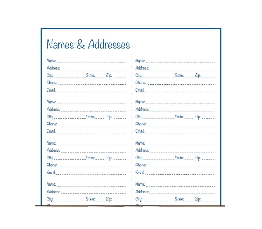 40 Printable Editable Address Book Templates 101 FREE 