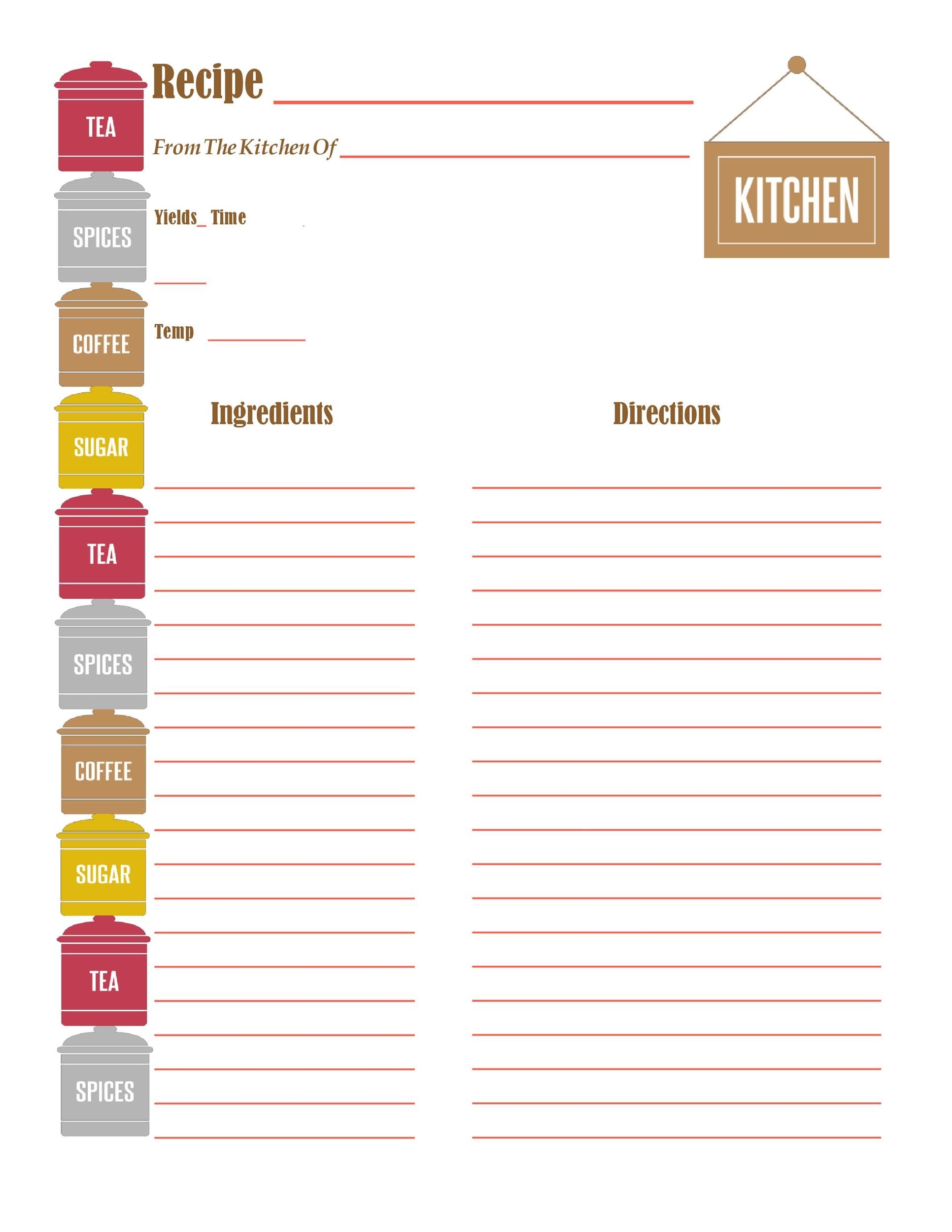 44 Perfect Cookbook Templates Recipe Book Recipe Cards 