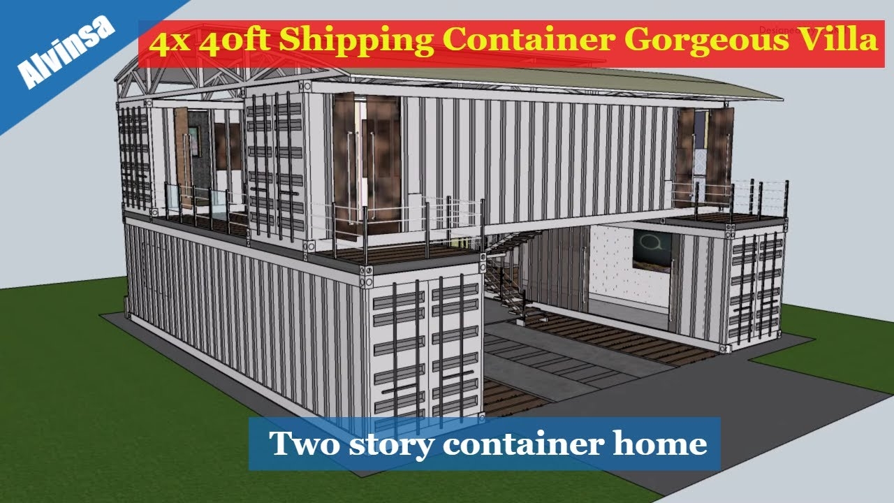 4x 40ft Shipping Container Gorgeous Villa Shipping Container Home 