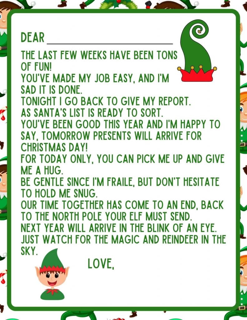 5 Free Elf On The Shelf Goodbye Letter Printables For 2025 Home Faith 