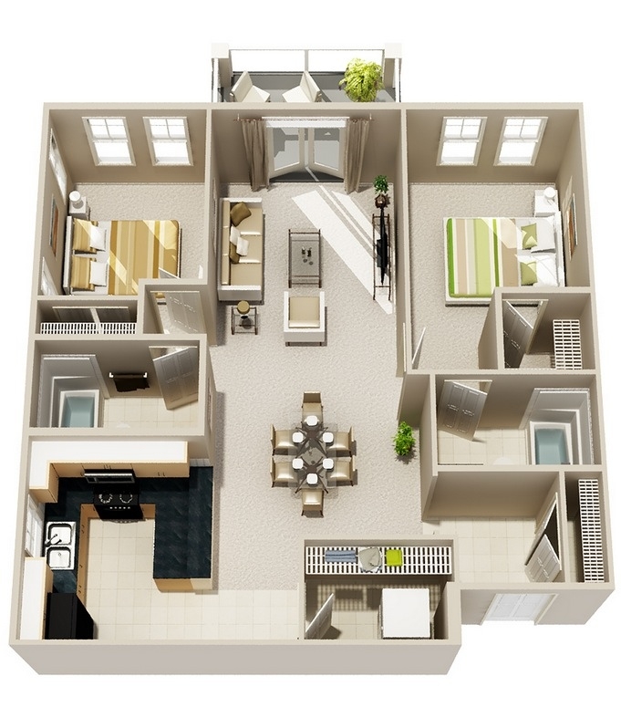 50 Two quot 2 quot Bedroom Apartment House Plans Architecture Design