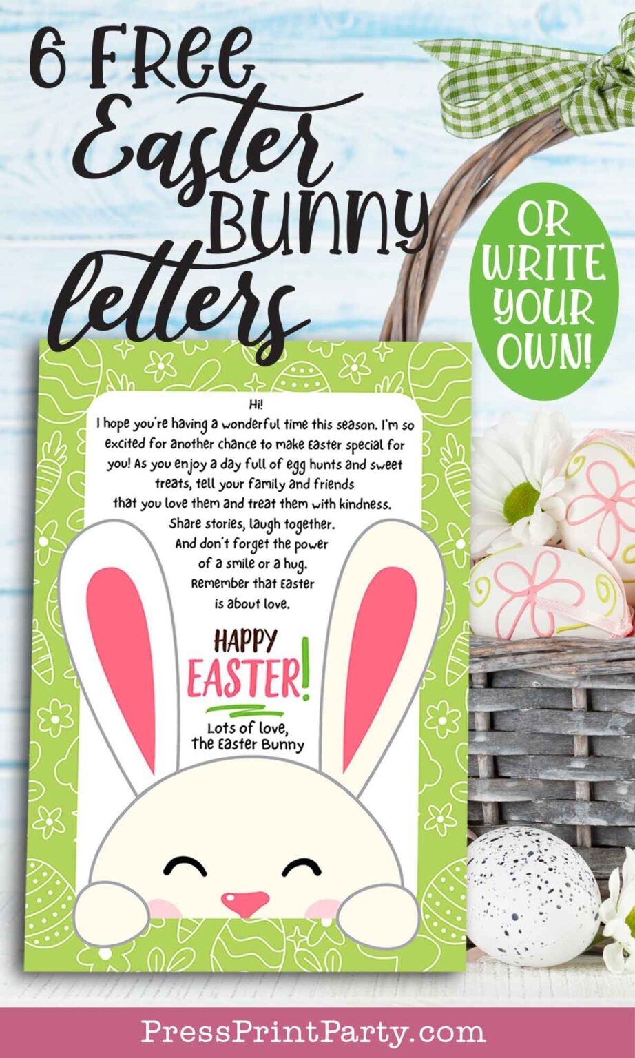 6 Adorable Easter Bunny Letters For Kids Free Printable 