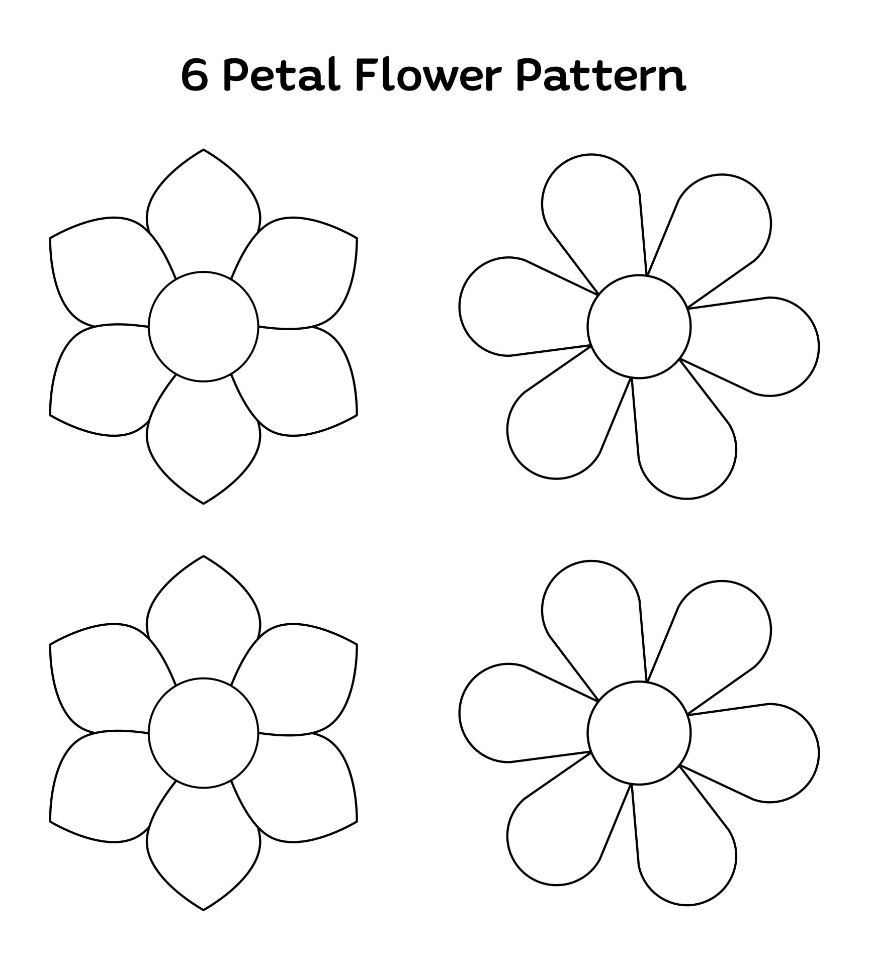6 Petals Flowers Templates 10 Free PDF Printables Printablee