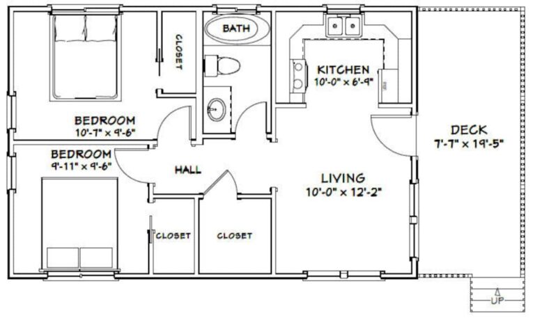 600 Sq Ft House Plans 2 Bedroom 1 Bath