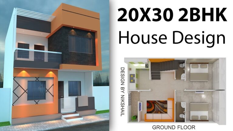 600 Sqft House Plan With 3d Elevation 20X30 House Design 2bkh House 