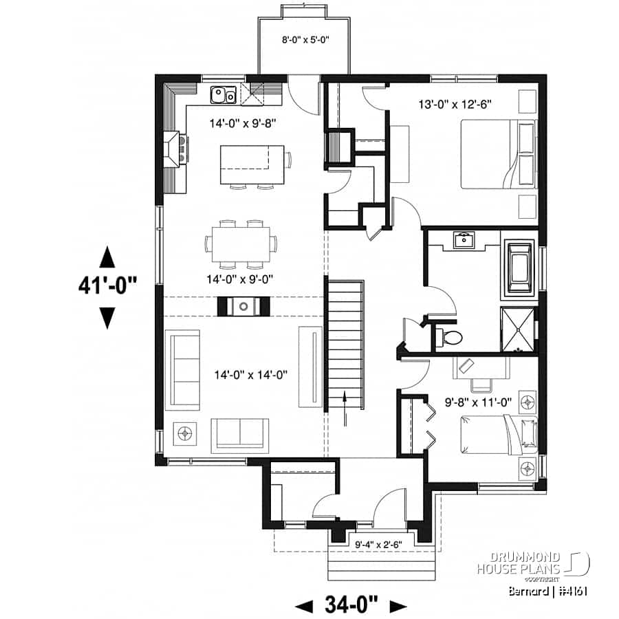 7 Best 2 Bedroom House Plans 1 Bath 1 Kitchen 