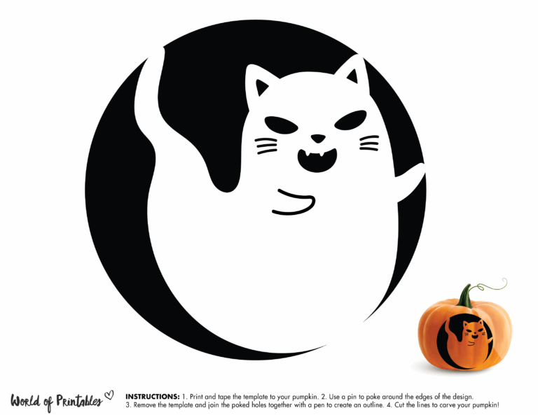 87 Cat Pumpkin Carving Stencils Free Printables For Halloween 