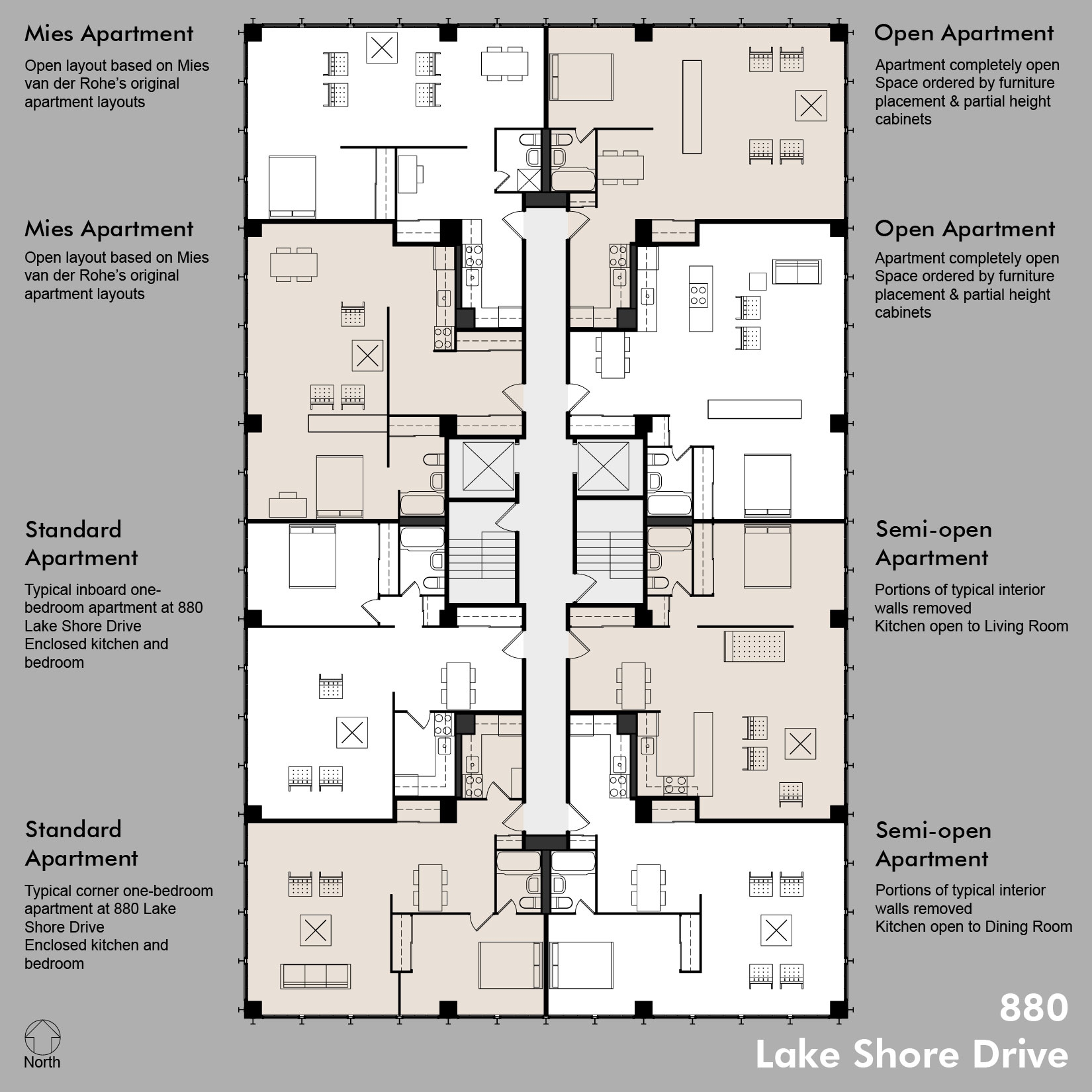 880 Floor Plans Including Standard Apt