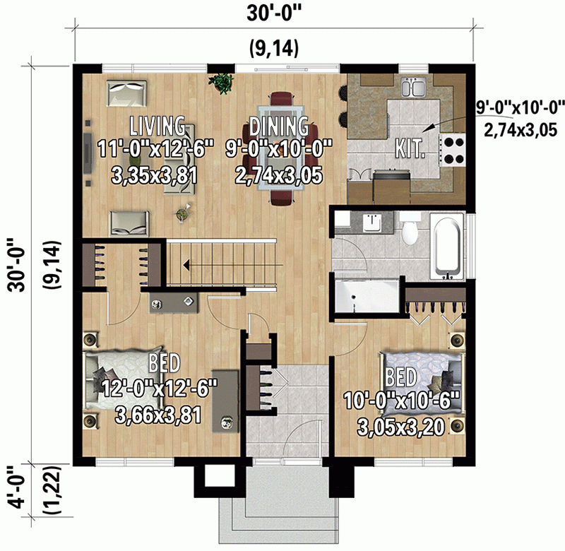 900 Square Foot 2 Bedroom Modern Cottage House Plan 80169PM 900 Square Foot 2 Bedroom Modern Cottage House Plan 80169PM