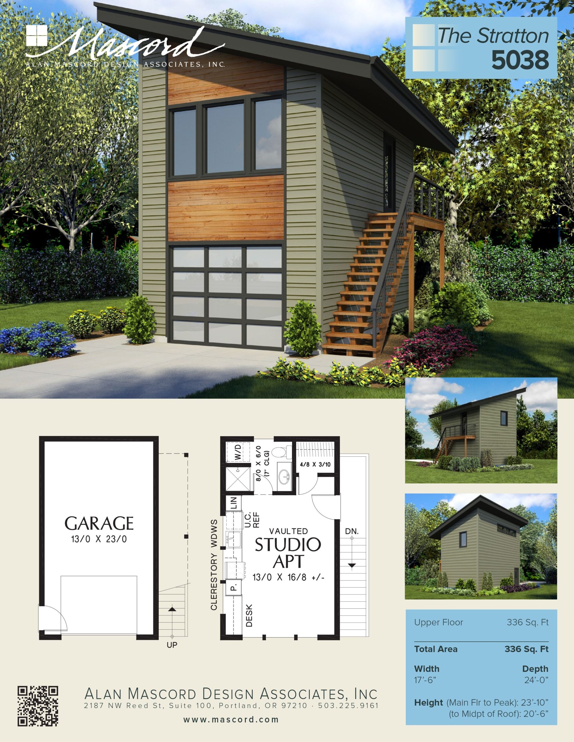 A New Contemporary Garage Plan With Studio Apartment Above The 