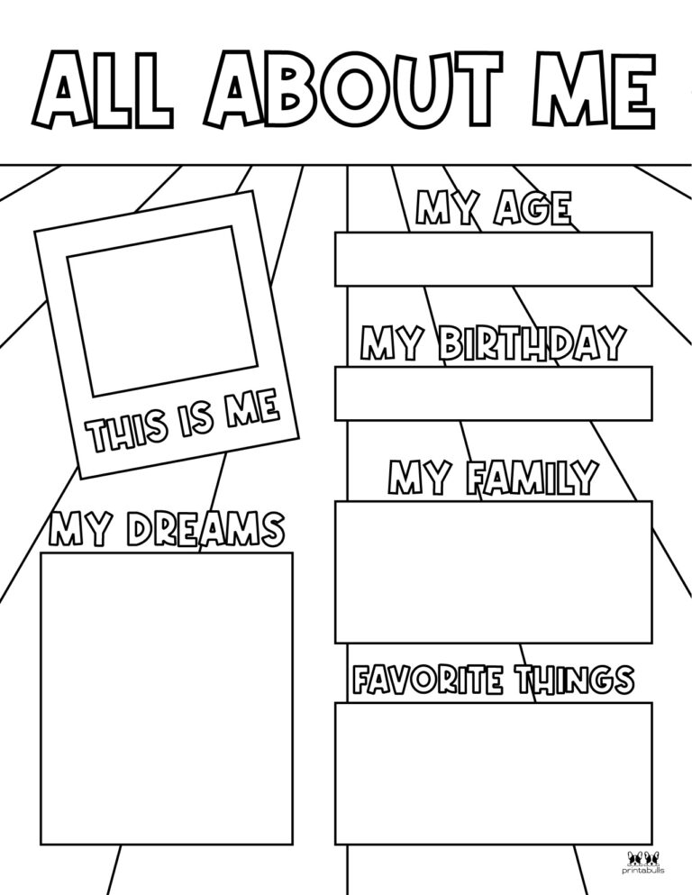 All About Me Printable Worksheets 50 FREE Printables Printabulls