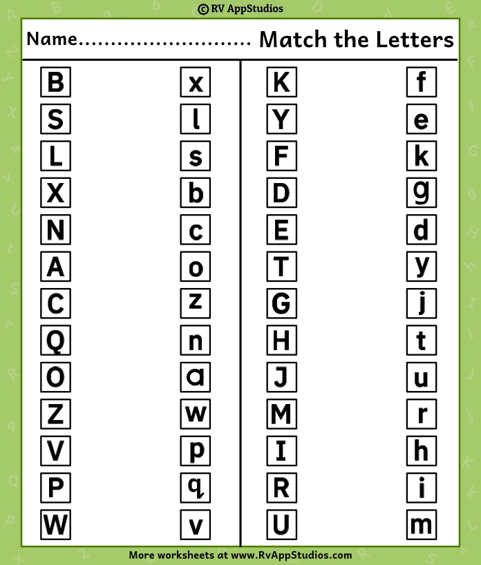 Alphabet Match Letters Worksheet Free Printable Worksheets For Kids