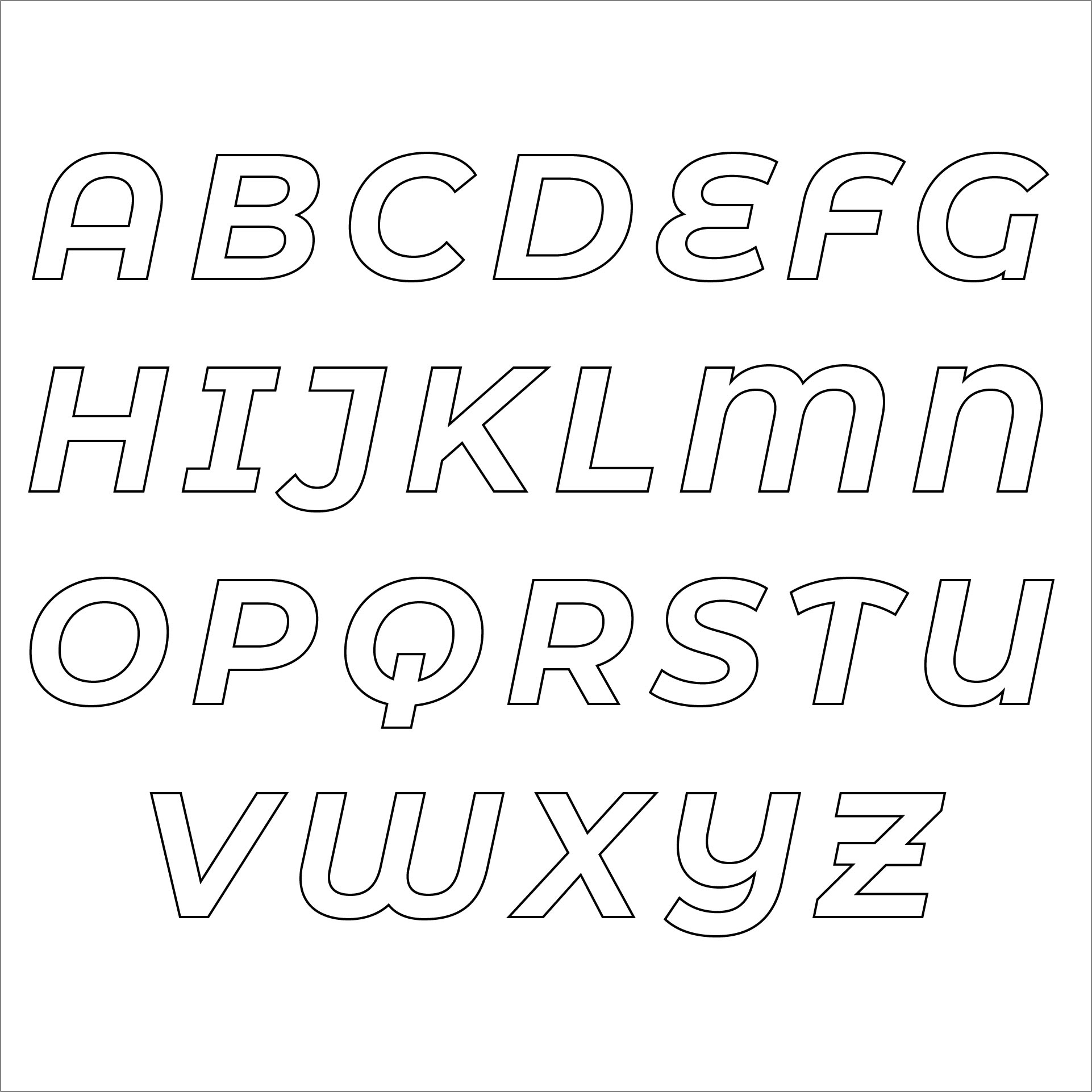 Alphabet Stencil Letters Template 13 Free PDF Printables Printablee