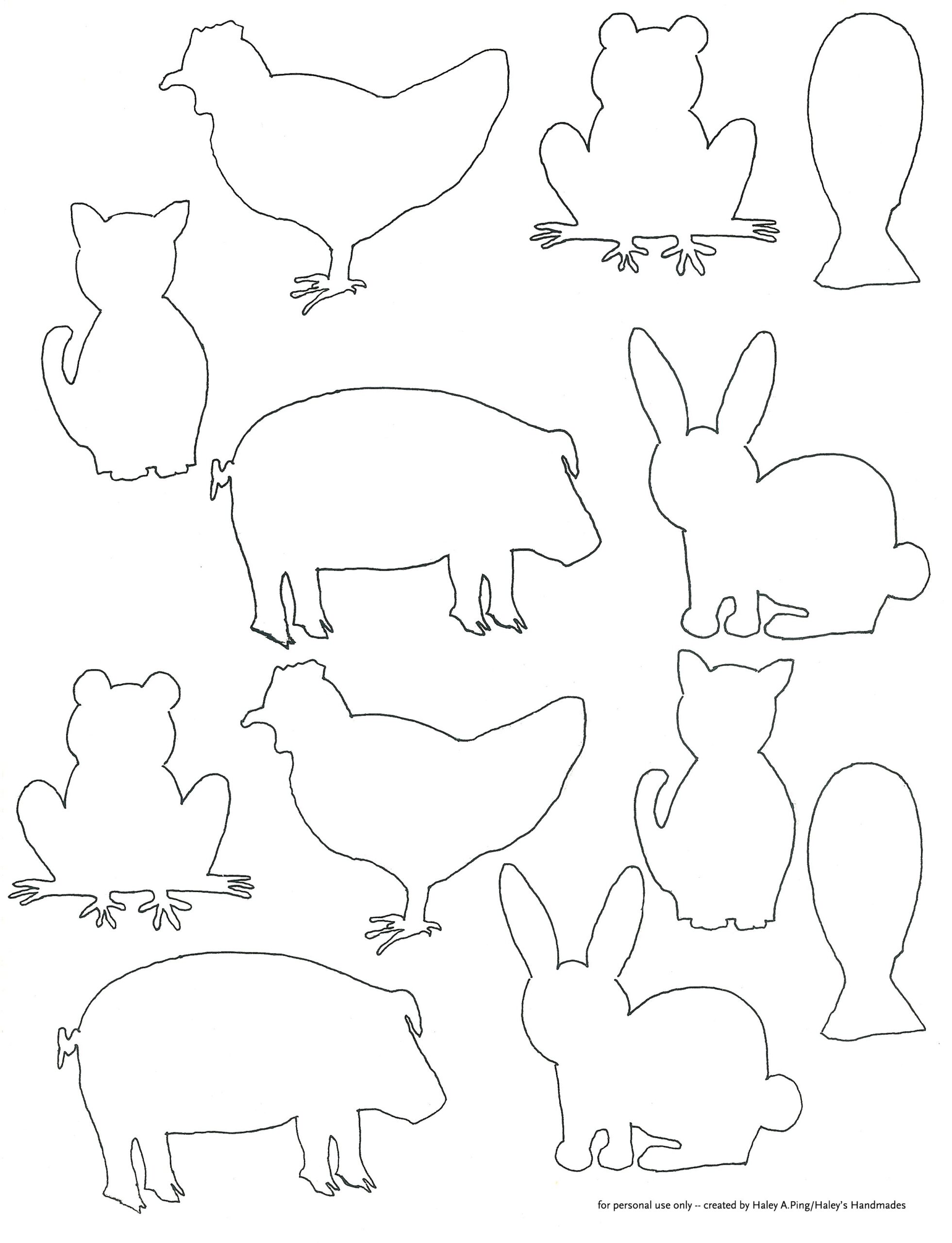 Animal Templates Printable Word Searches