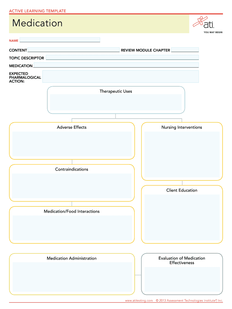 Ati Drug Card Template Fill Online Printable Fillable Blank 