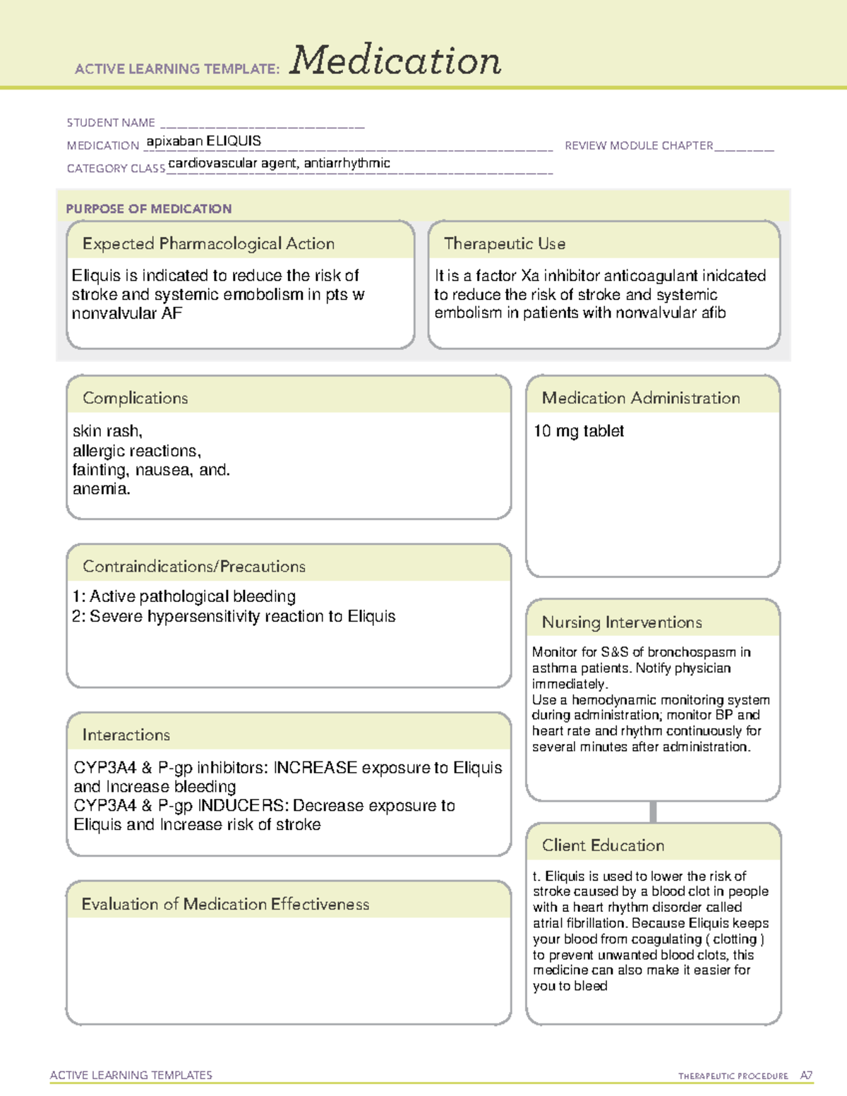 Ati Medication Template Printable Pdf Printable Free Templates