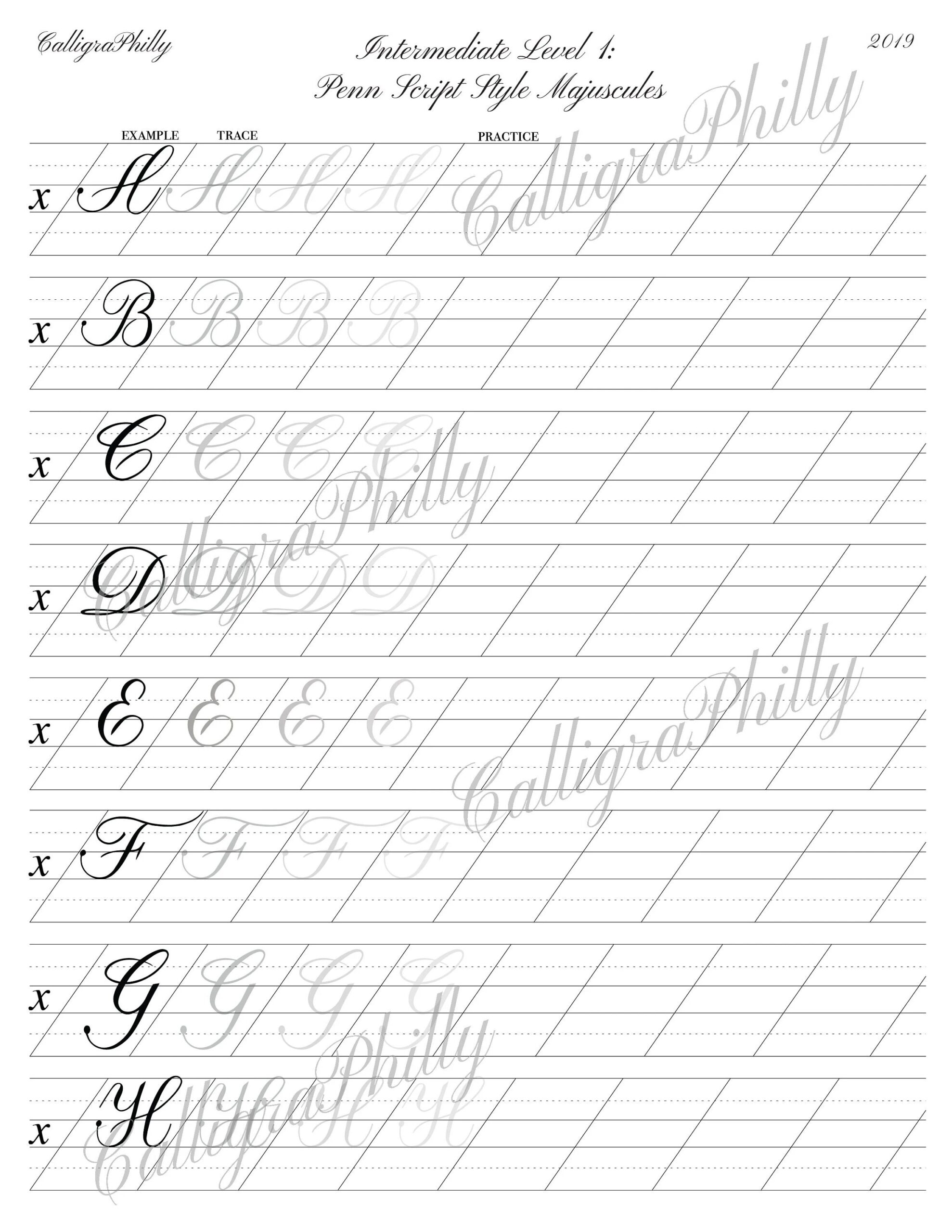 Beginner Printable Calligraphy Practice Sheets