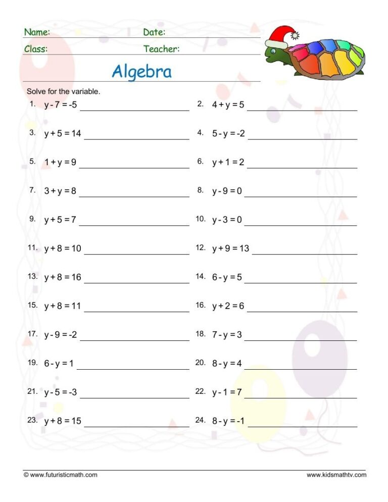 Beginning Algebra Free Printable Worksheets Printable Worksheets