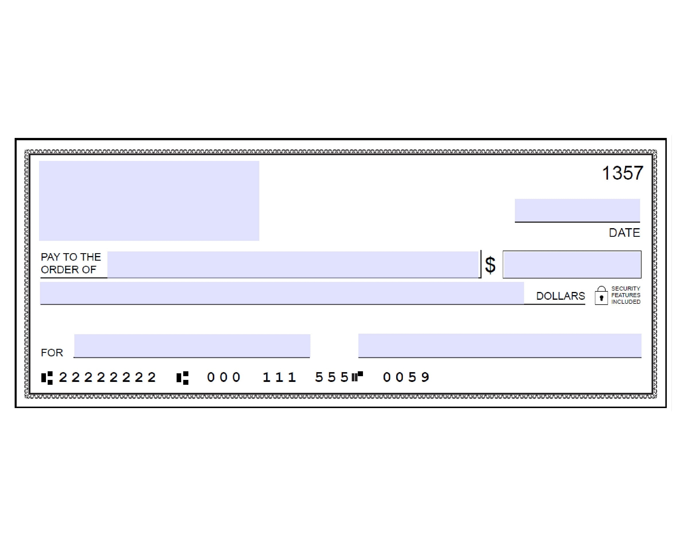 Blank Check Template Editable Check Template Printable Check
