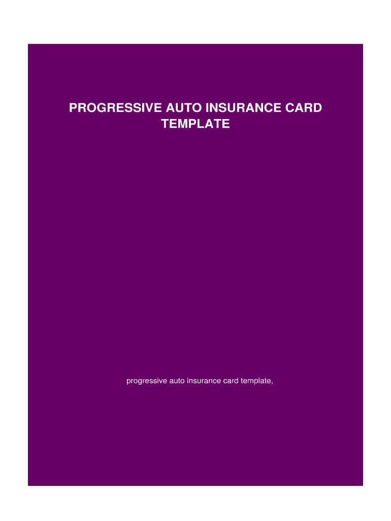 Blank Progressive Insurance Card Fill Online Printable Inside Auto 