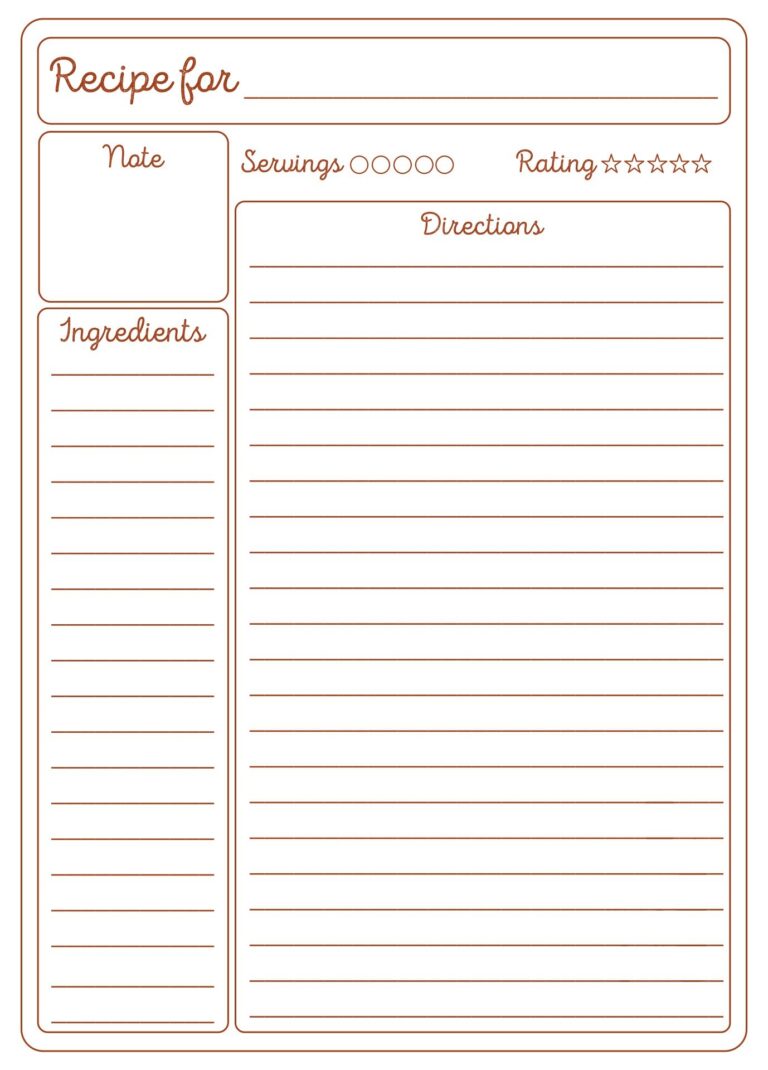 Blank Recipe Cards 10 Free PDF Printables Printablee