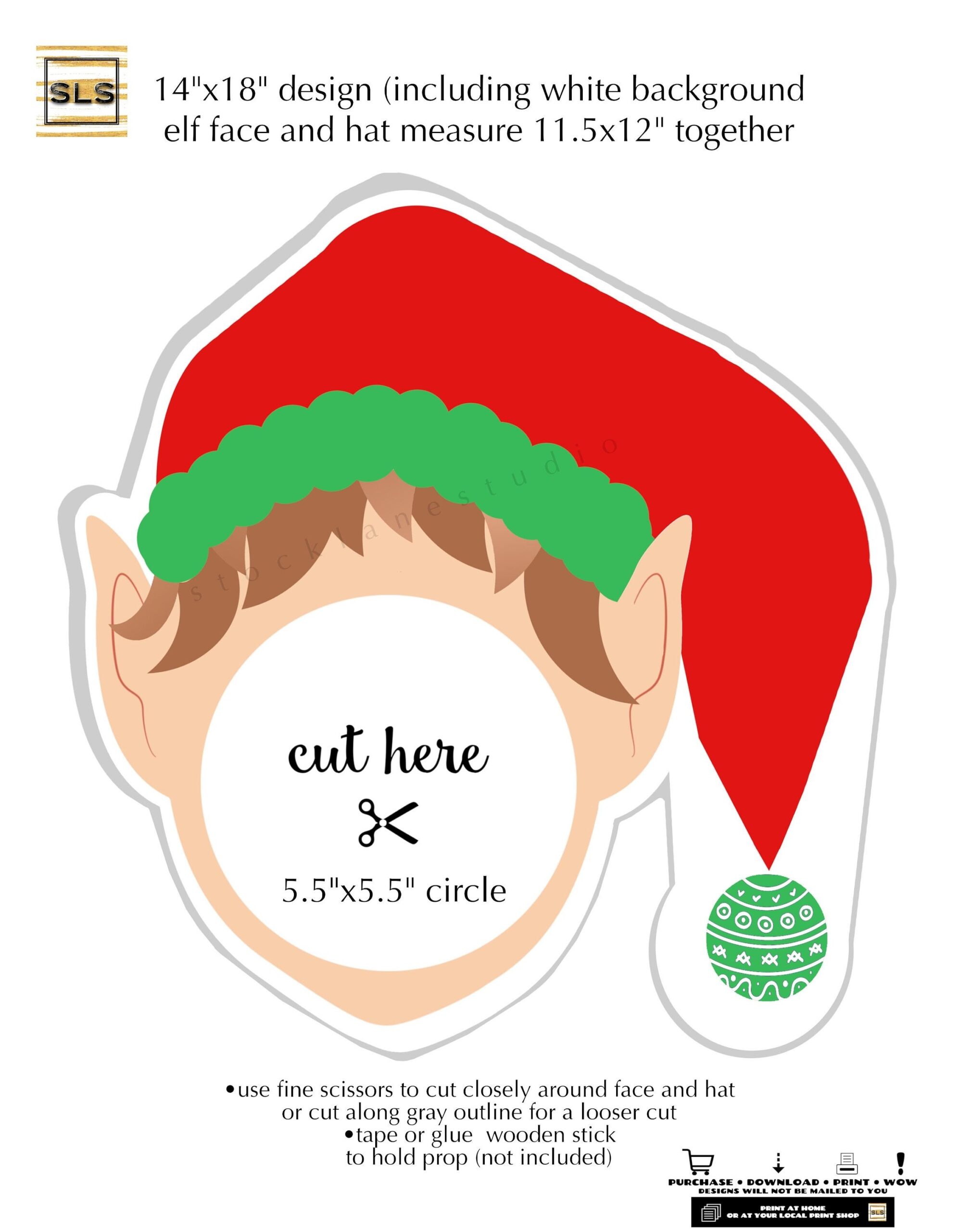 Body Template Printable Elf Face In Hole TheImageWhimsy