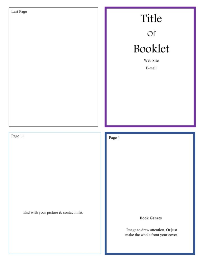 Booklet Free Printable Mini Book Template
