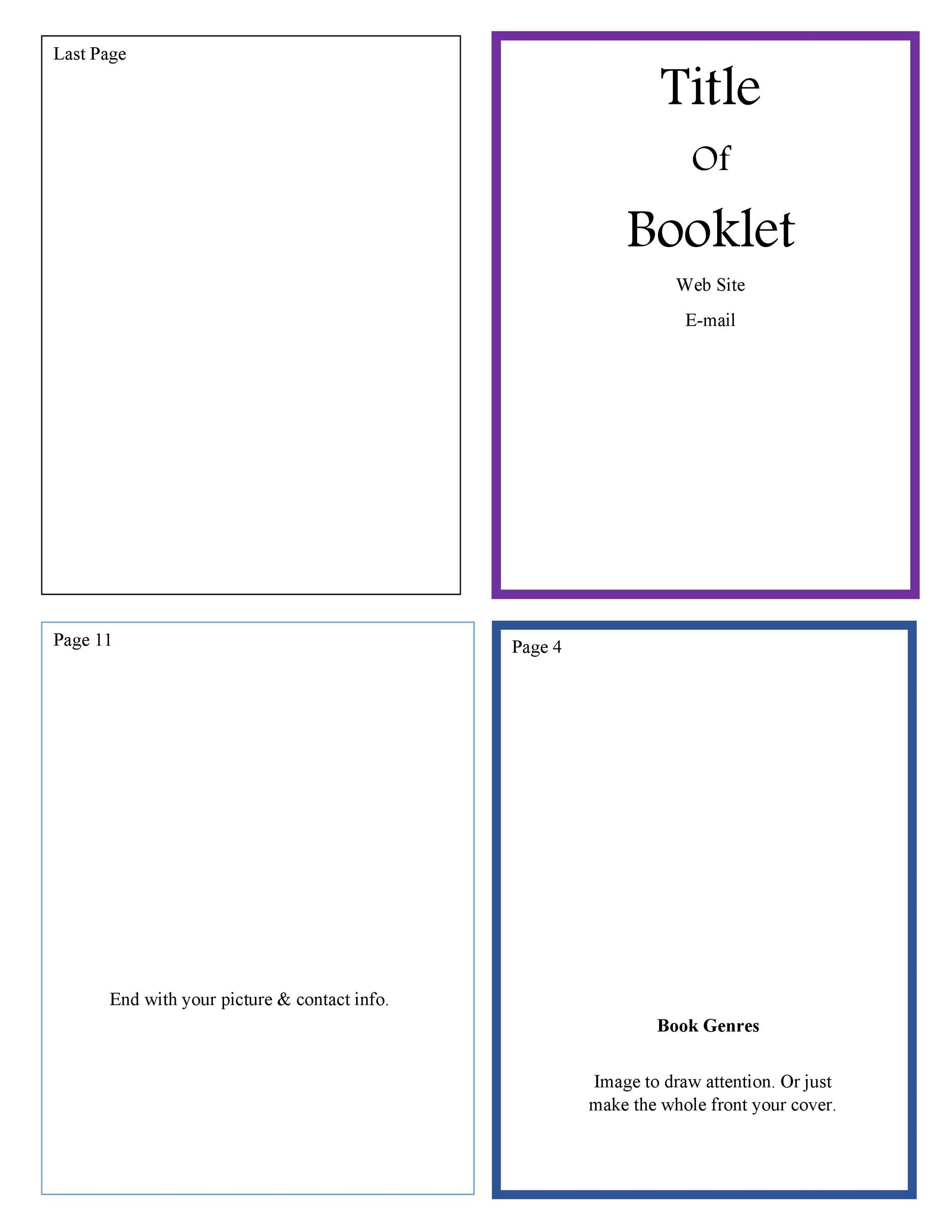 Booklet Free Printable Mini Book Template