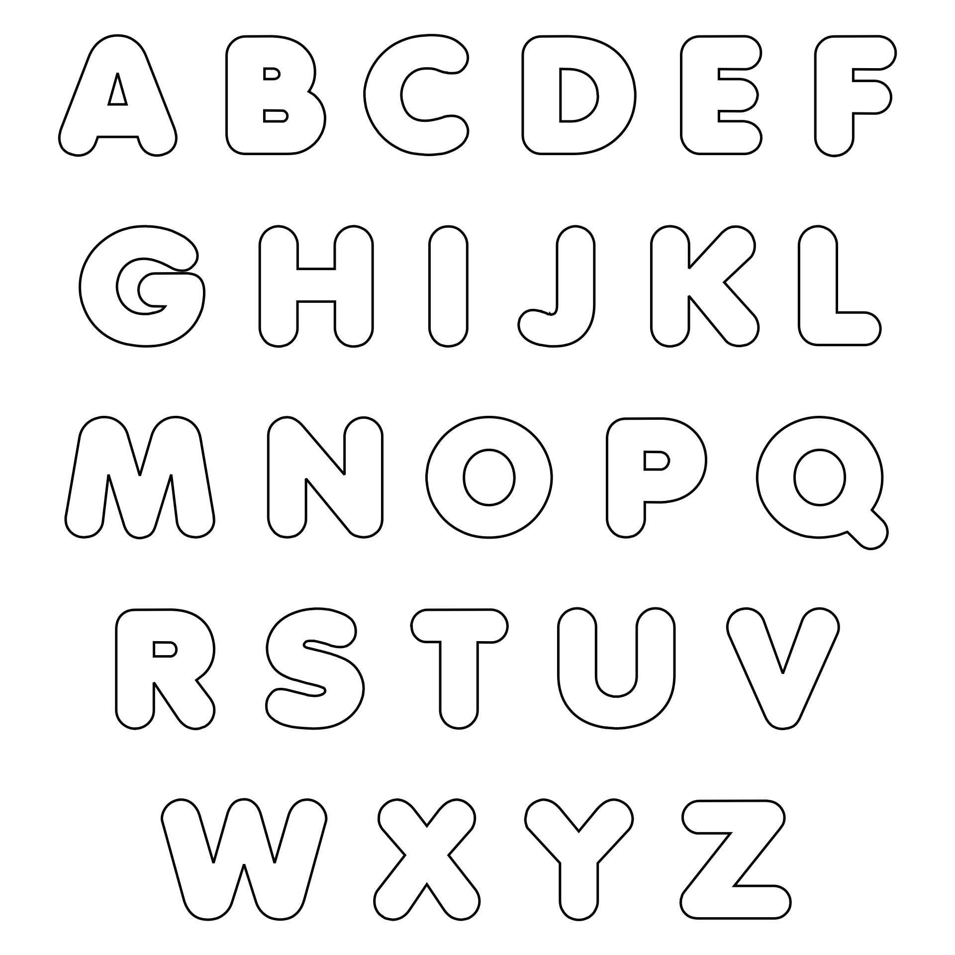 Bubble Letters Alphabet Printable Bubble Letters Alphabet Printable