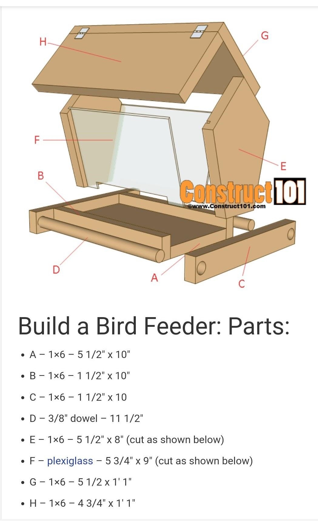 Build A Bird Feeder Free Plans
