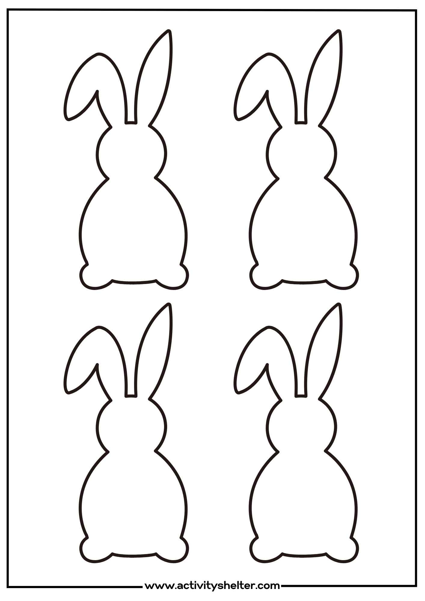 Bunny Template Printable Activity Shelter